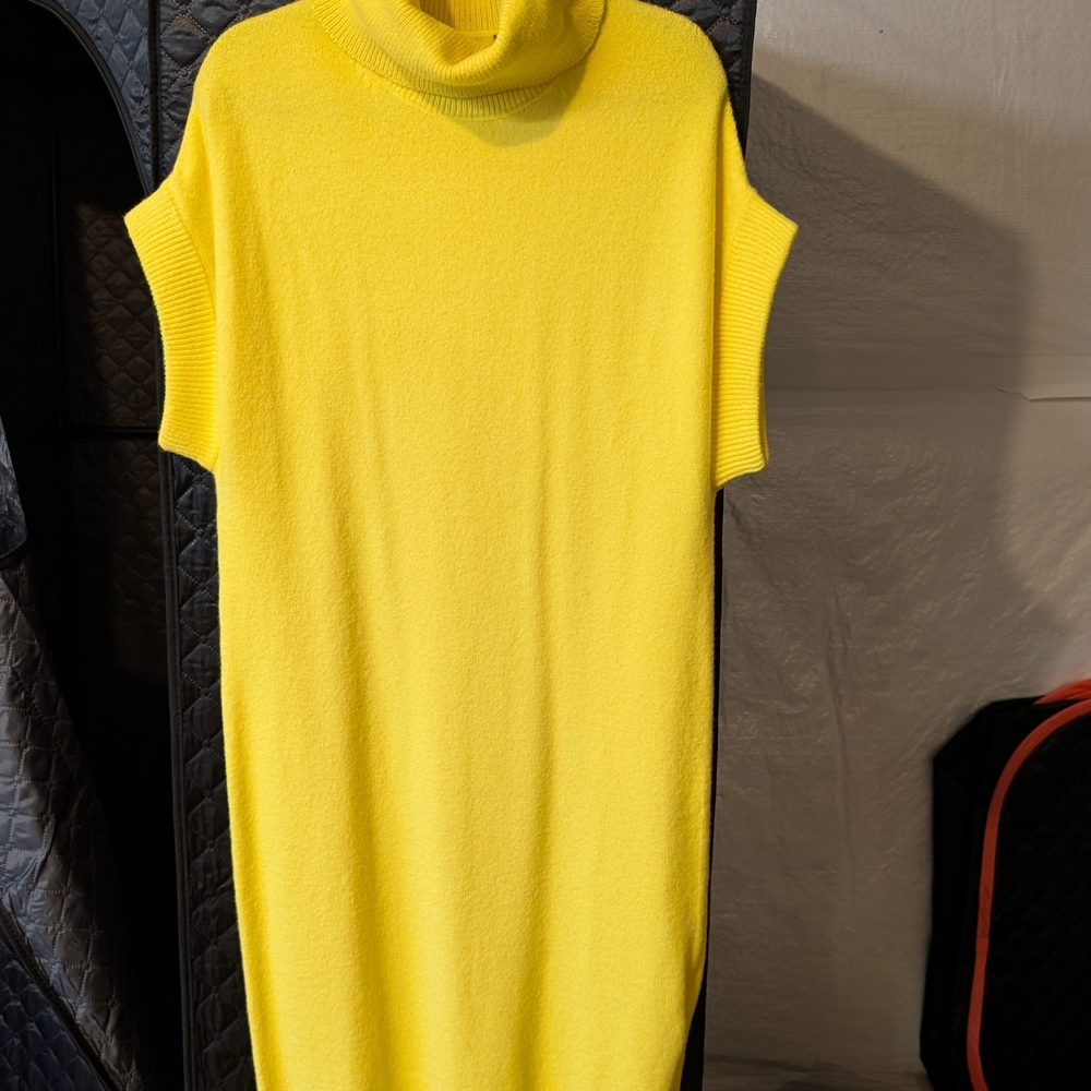 Massimo Dutti Yellow Turtleneck Dress